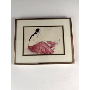 Vintage R.C. Gorman Framed Print Southwestern Native American Art 8x10